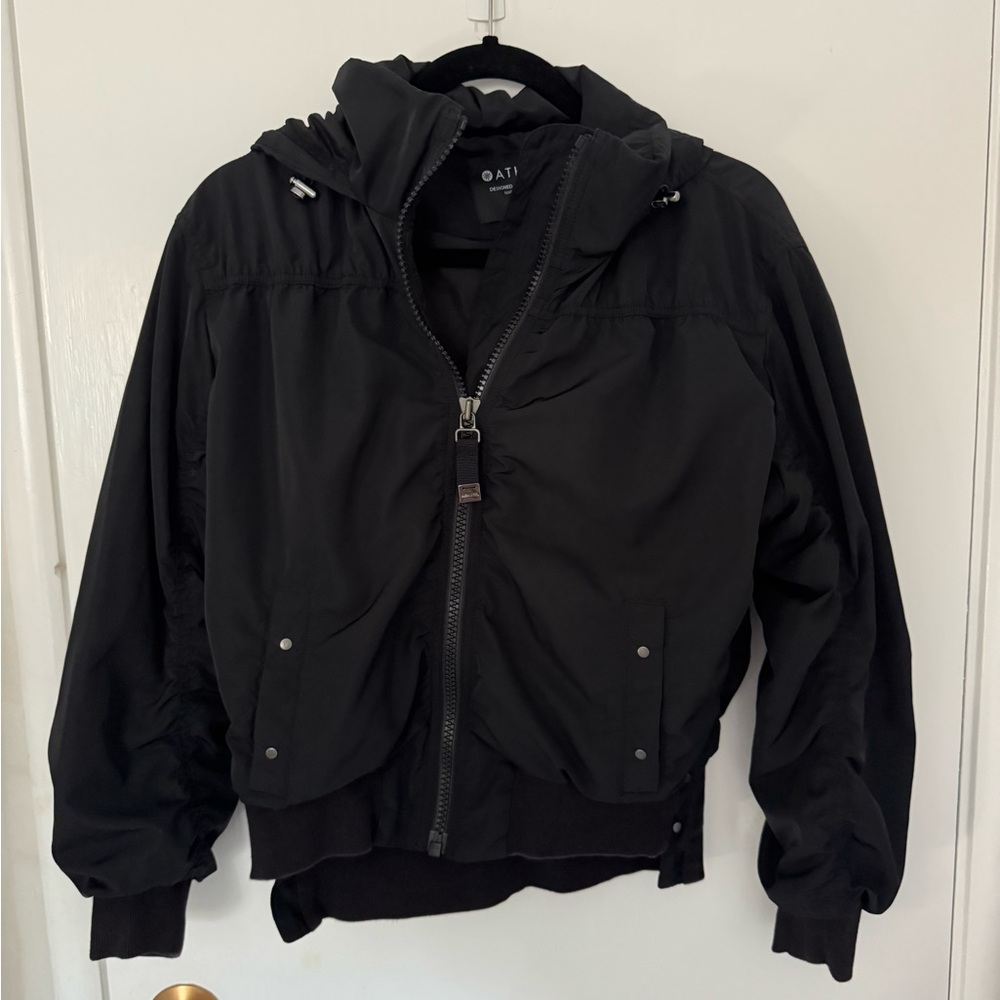 Athleta Black Hooded Windbreaker Jacket Women’s